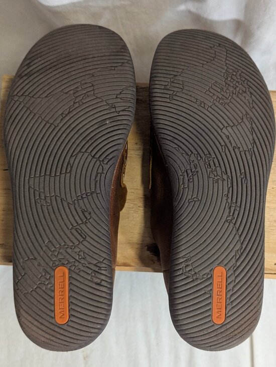 Merrell Size 10 Brown Leather Slip-On Loafers main image 7